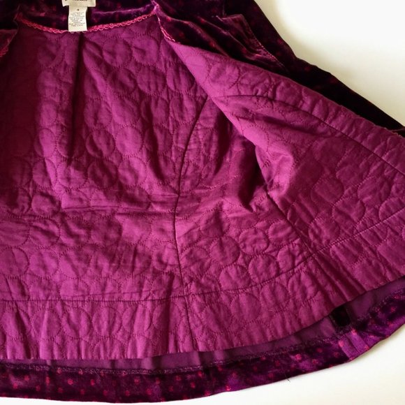 Anthropologie - Elevenses - Velvet Peplum Jacket - Swiss Dot Print - Wine - 4 - Picture 7 of 12